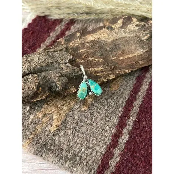 Handmade Sterling Silver Kingman Turquoise Hat Pin "Signed Nizhoni" - Picture 4 of 6